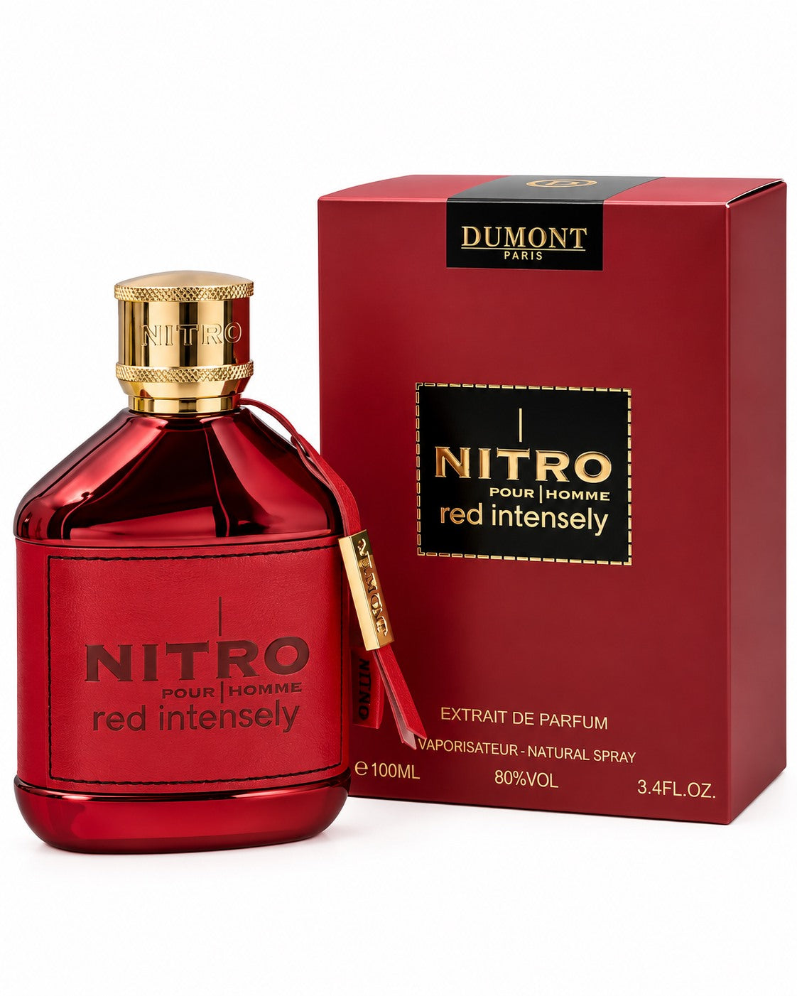 Dumont Paris Nitro Red Intensely Extrait de Parfum 3.4oz bottle with red box