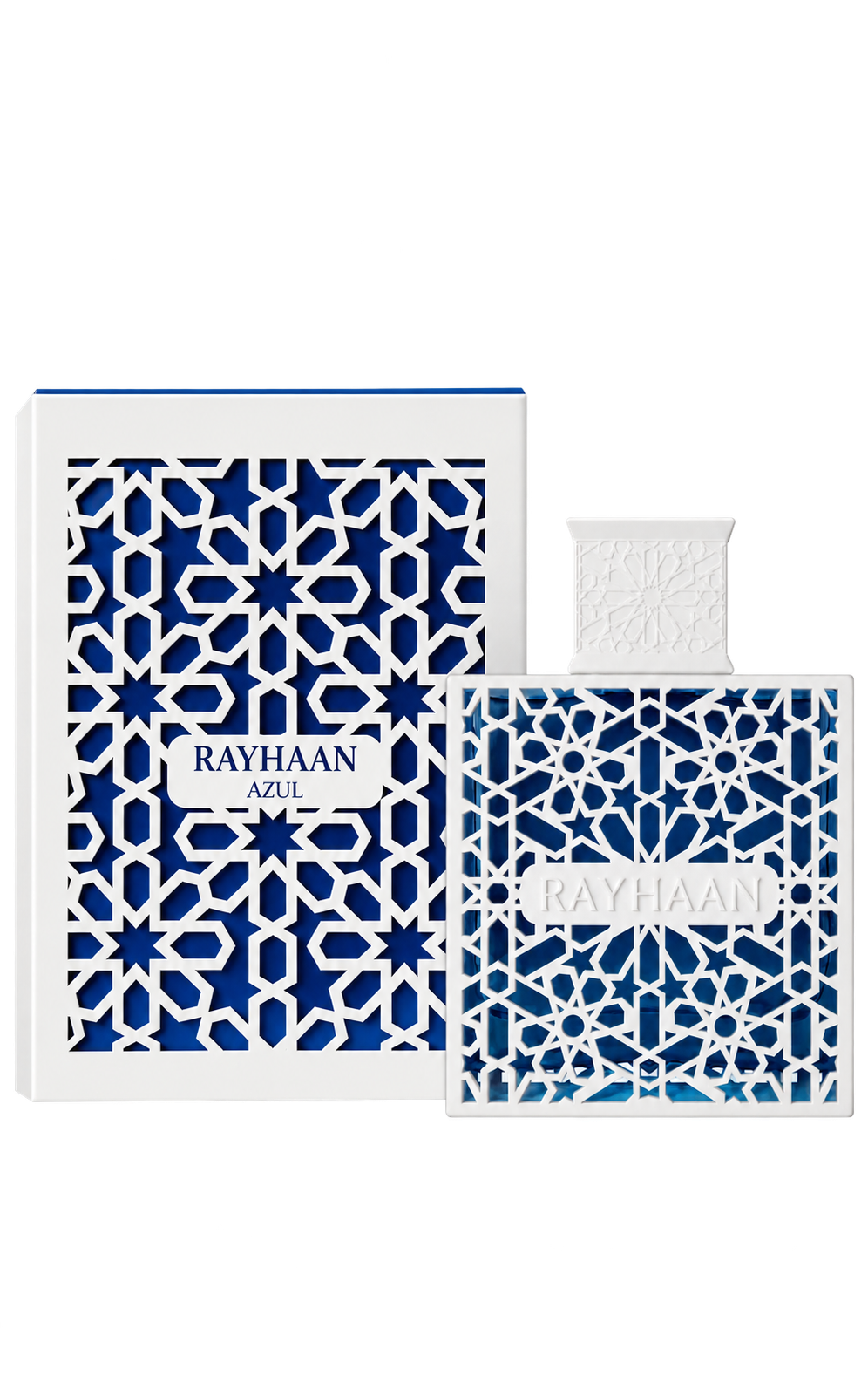Rayhaan Azul Eau de Parfum bottle with box