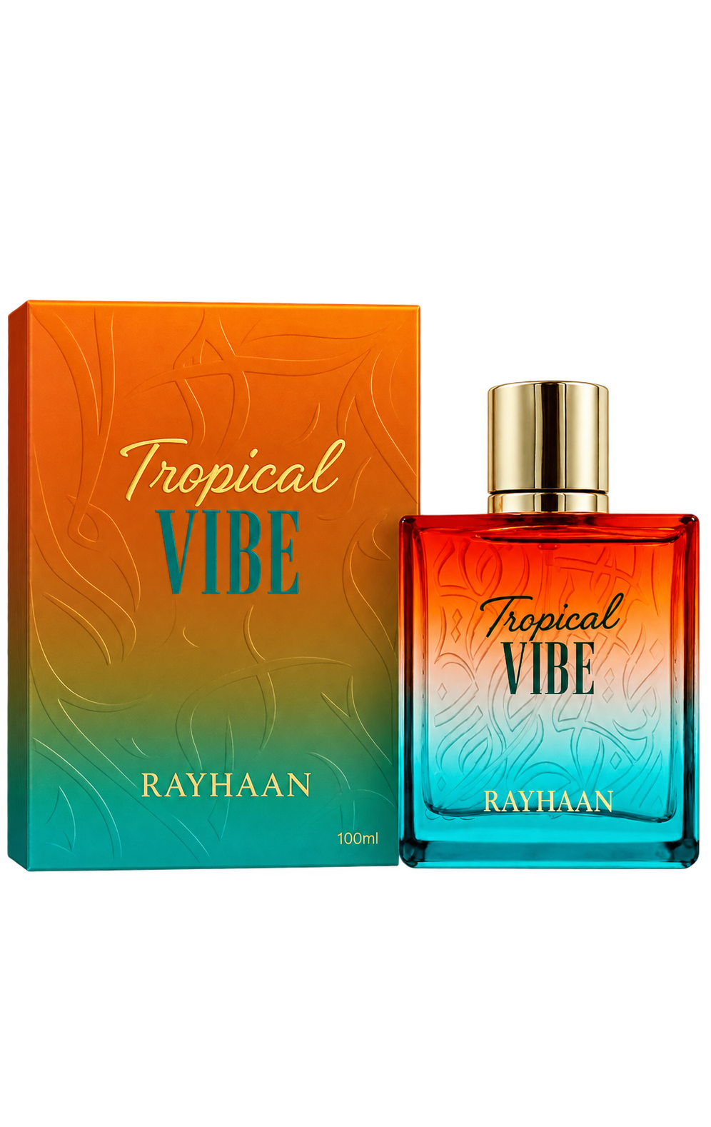 Rayhaan Tropical Vibe Eau de Parfum bottle with box